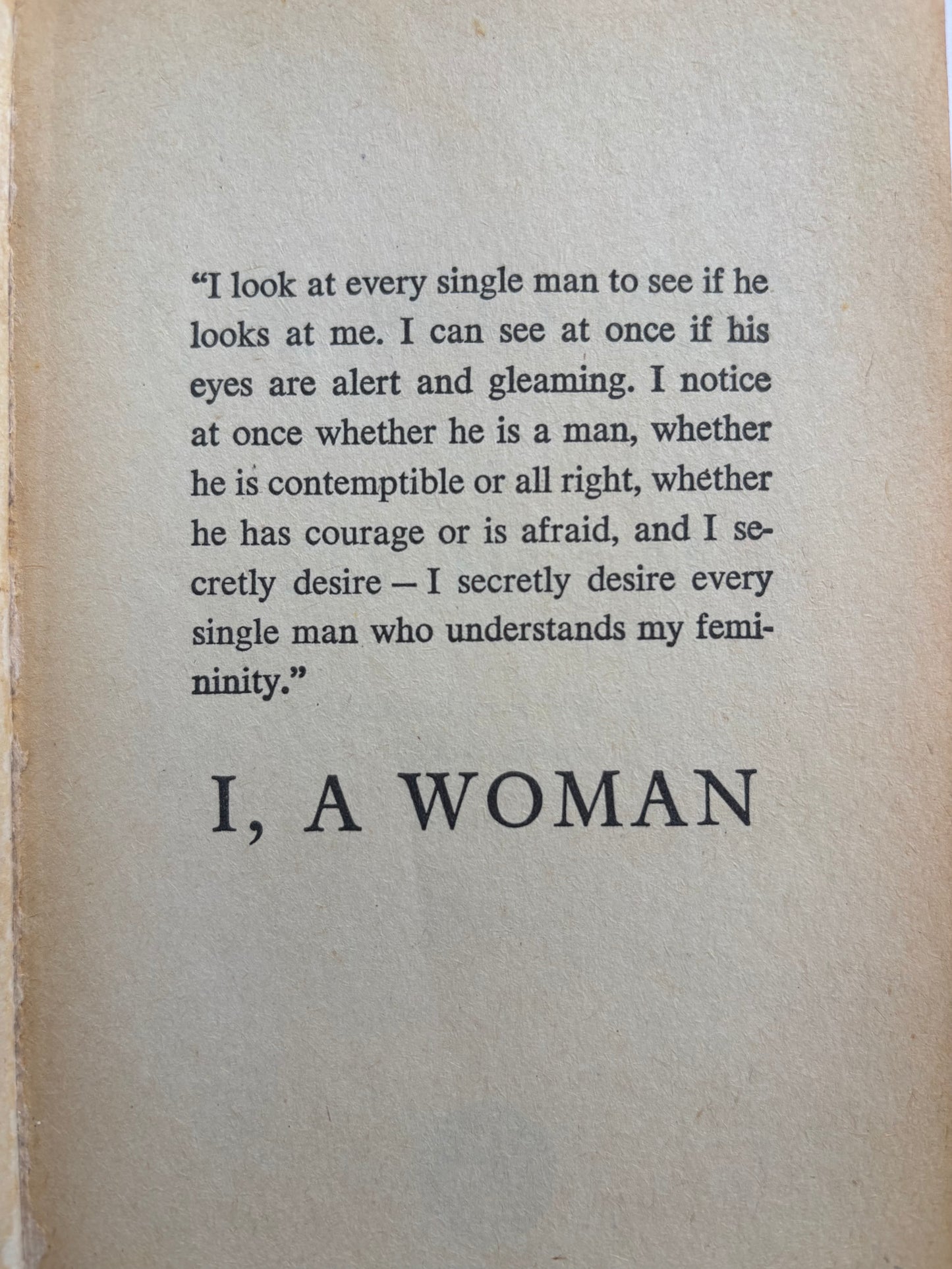 I, A WOMAN