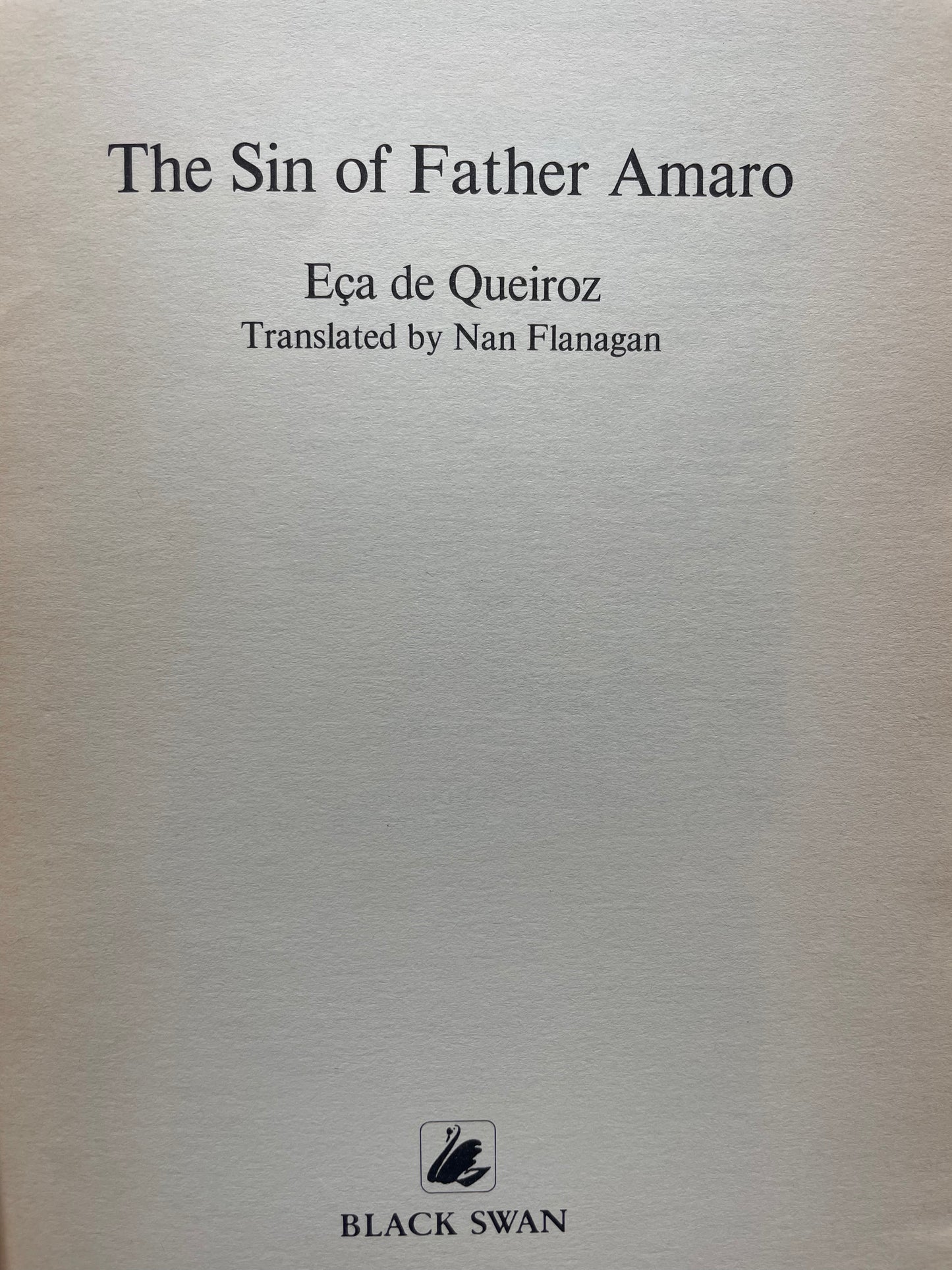 THE SIN OF FATHER AMARO by EÇA DE QUEIROZ