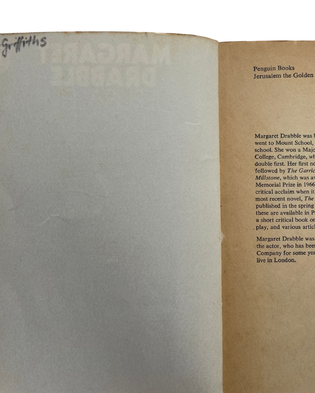 JERUSALEM THE GOLDEN by MARGARET DRABBLE