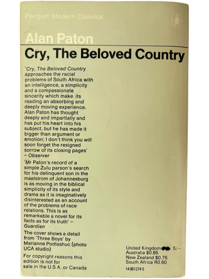 CRY, THE BELOVED COUNTRY
