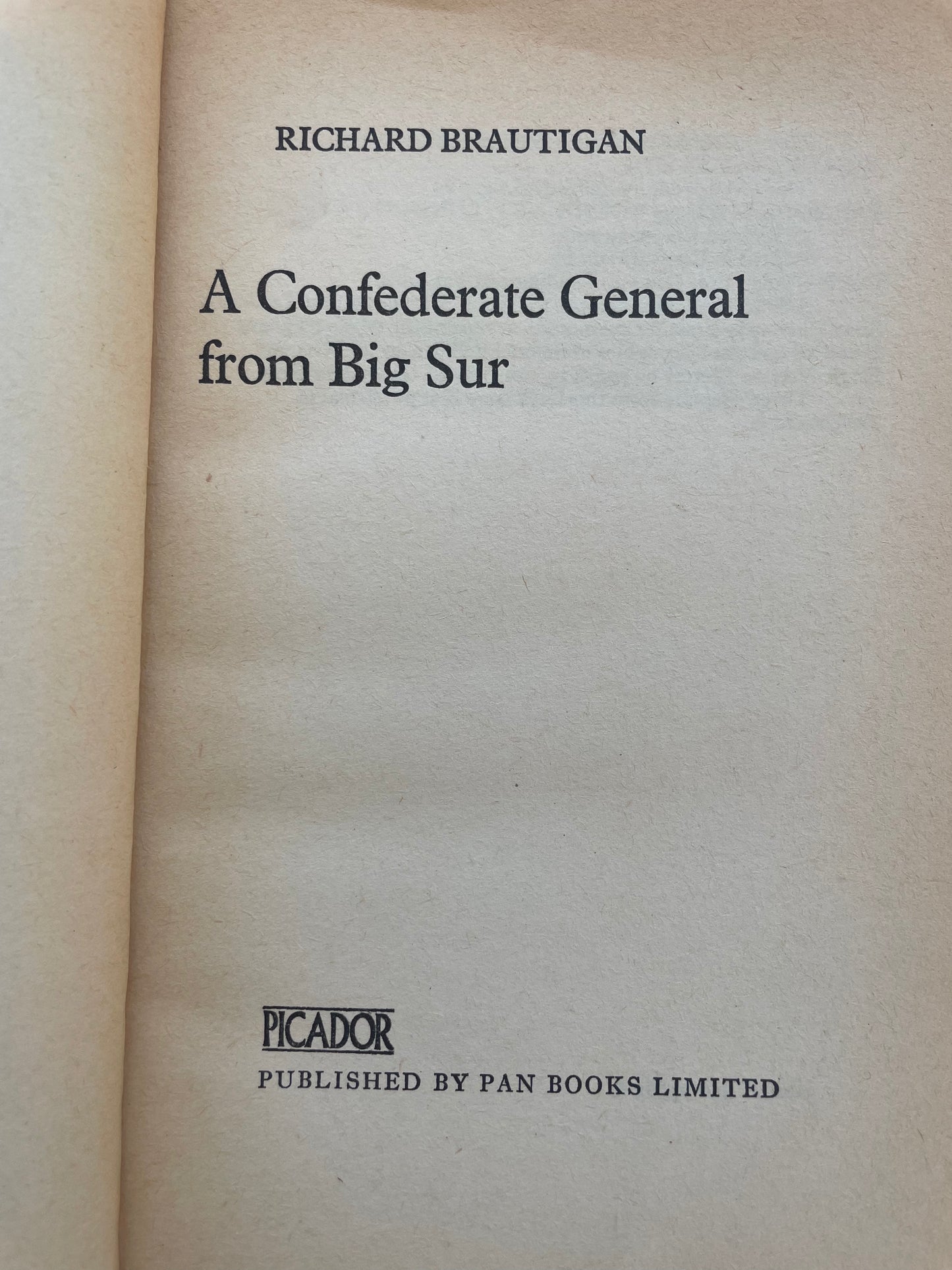 A CONFEDERATE GENERAL FROM BIG SUR by RICHARD BRAUTIGAN