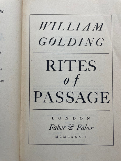 RITES OF PASSAGE by WILLIAM GOLDING