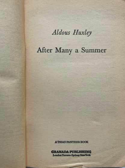 AFTER MANY A SUMMER by ALDOUS HUXLEY