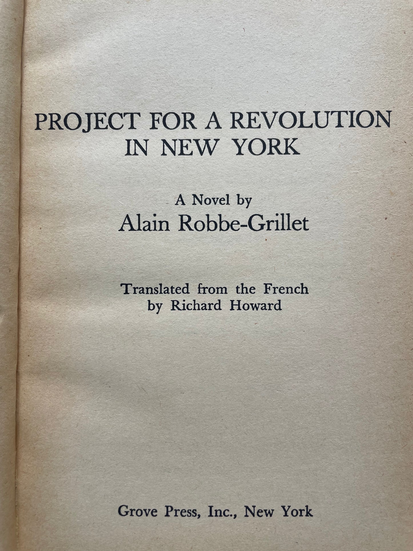 PROJECT FOR A REVOLUTION IN NEW YORK