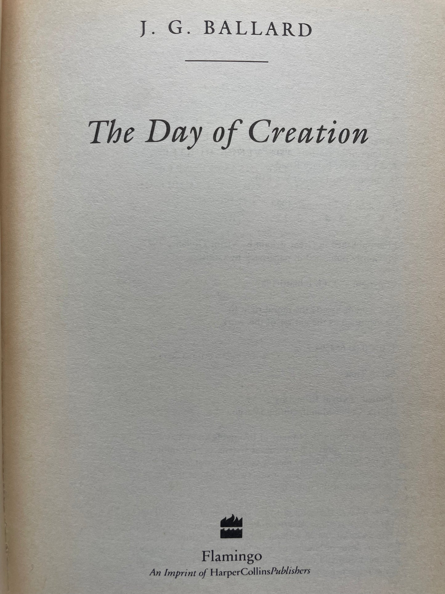 THE DAY OF CREATION by J. G. BALLARD