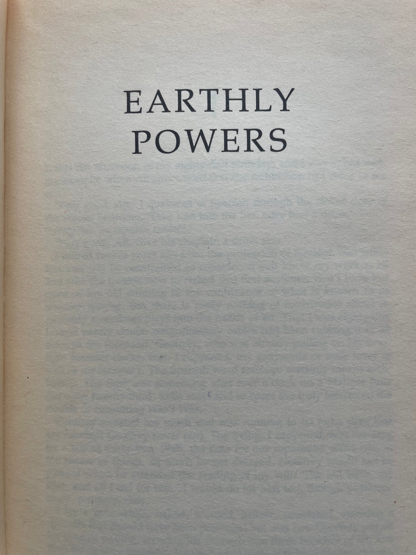 EARTHLY POWERS by ANTHONY BURGESS