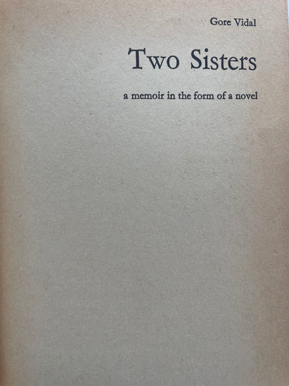TWO SISTERS by GORE VIDAL