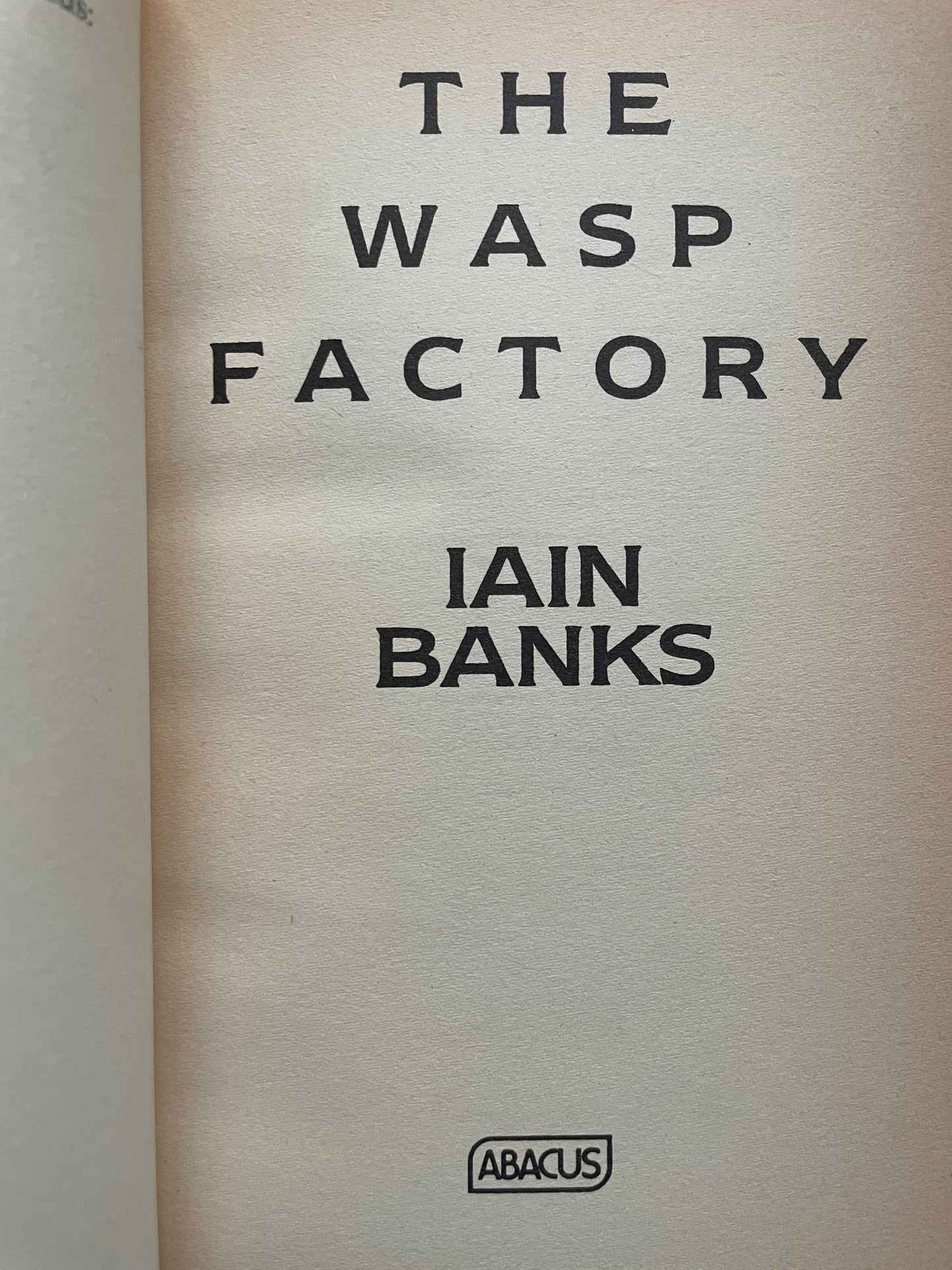THE WASP FACTORY by IAIN BANKS