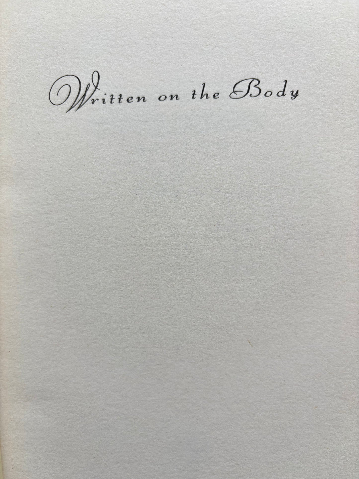 WRITTEN ON THE BODY