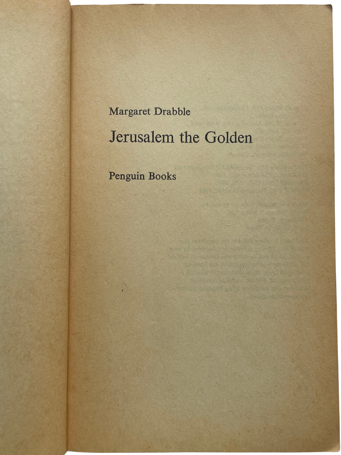 JERUSALEM THE GOLDEN by MARGARET DRABBLE