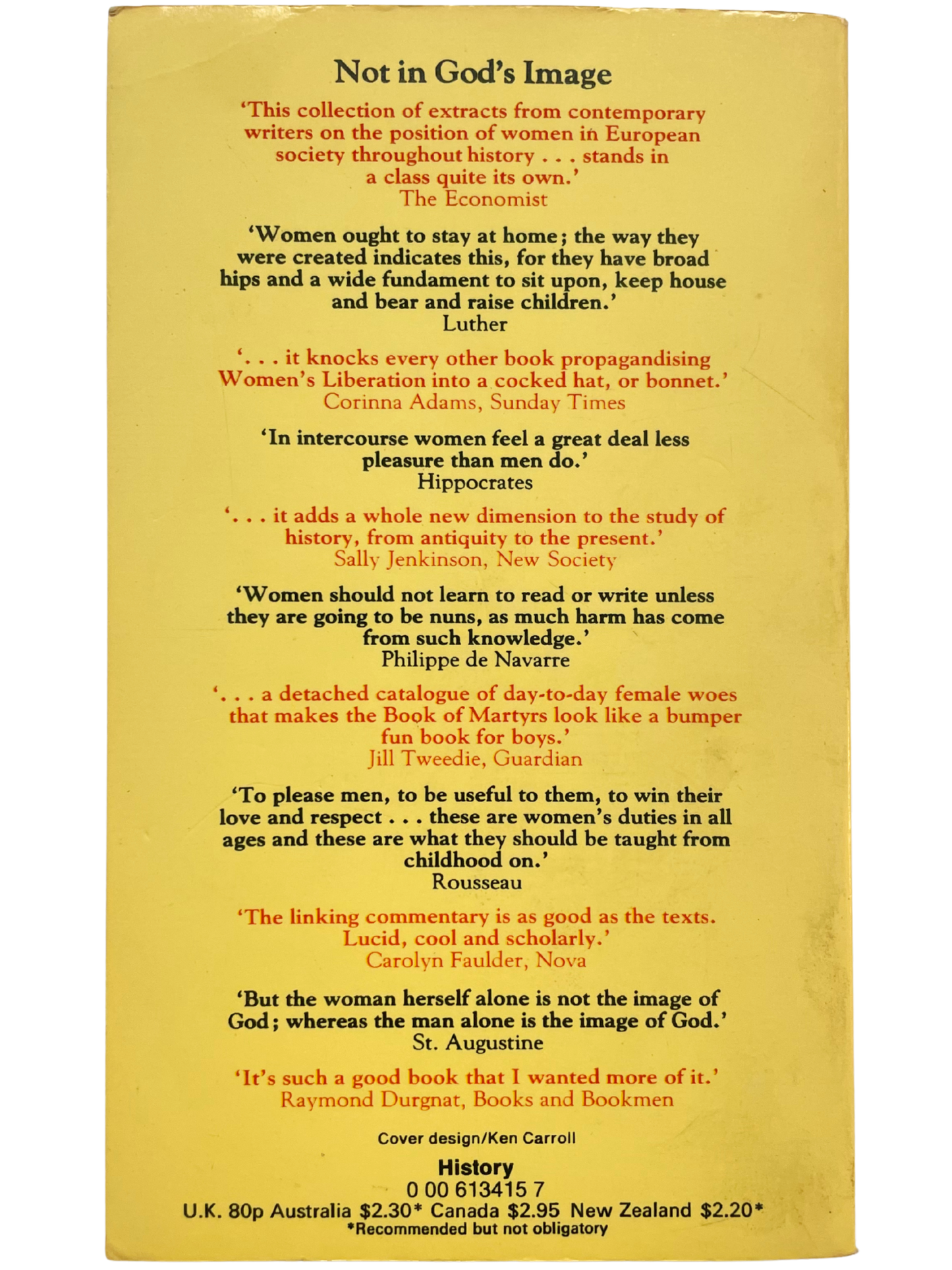 NOT IN GOD'S IMAGE edited by JULIAN O'FAOLAIN & LAURO MARTINES