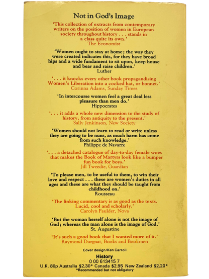 NOT IN GOD'S IMAGE edited by JULIAN O'FAOLAIN & LAURO MARTINES