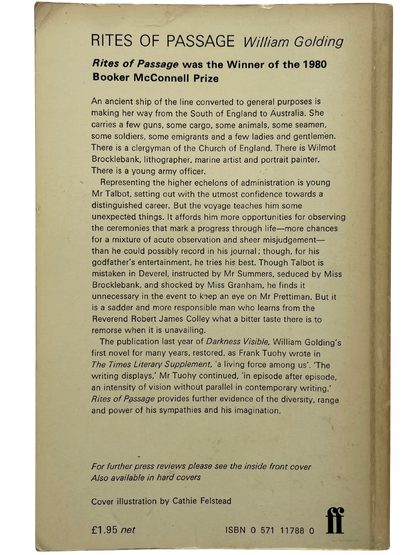 RITES OF PASSAGE by WILLIAM GOLDING
