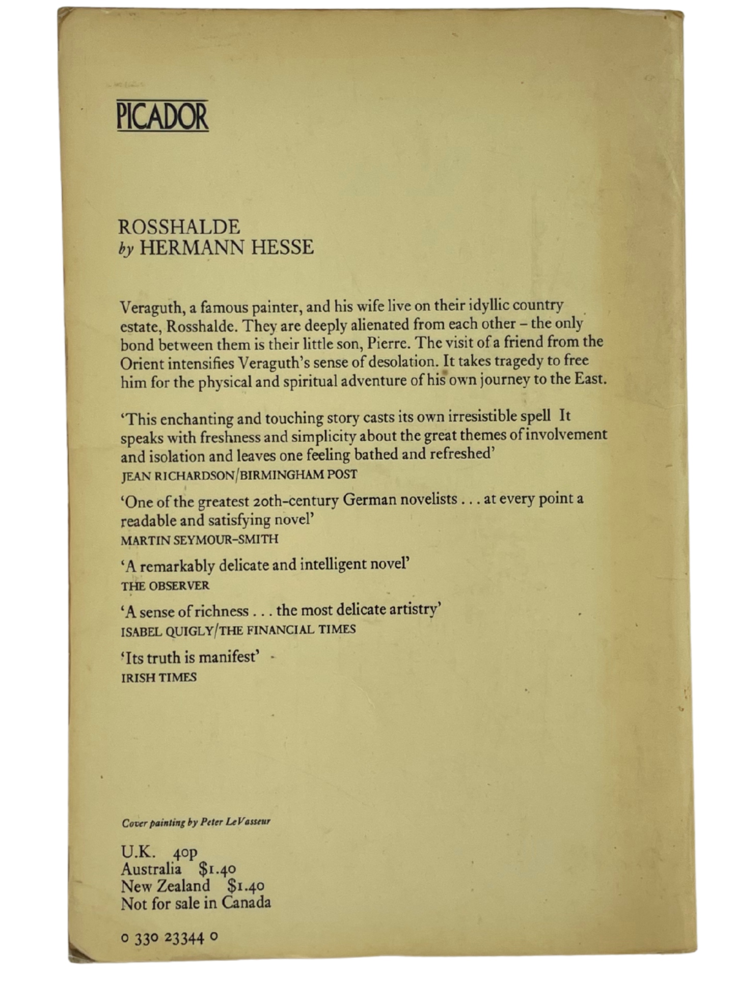 ROSSHALDE by HERMAN HESSE