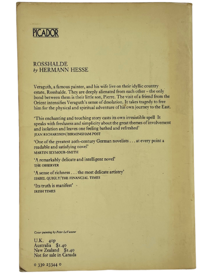 ROSSHALDE by HERMAN HESSE