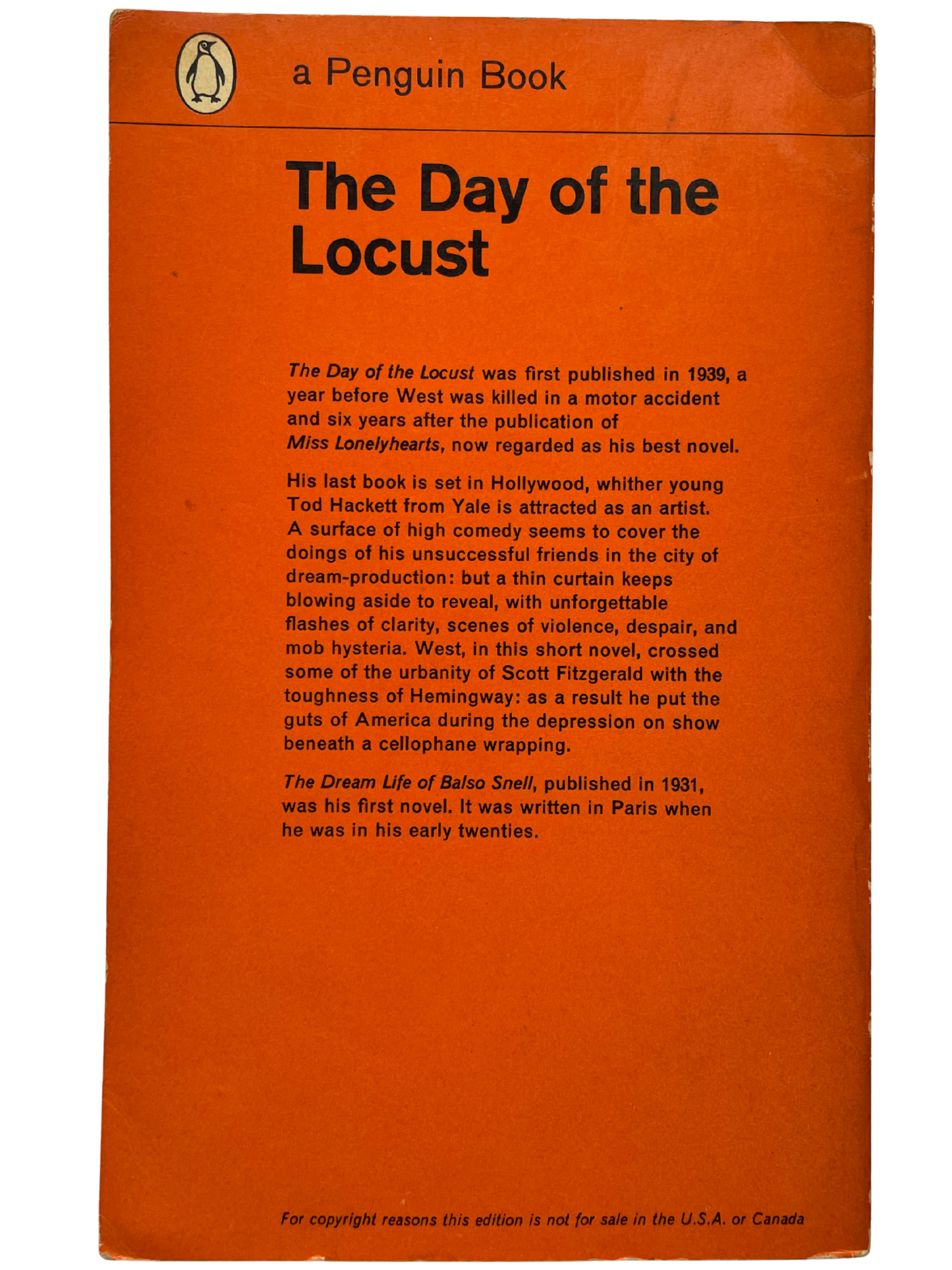 THE DAY OF THE LOCUST by NATHANAEL WEST